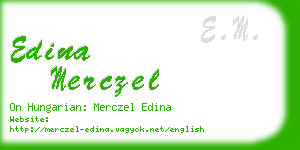 edina merczel business card